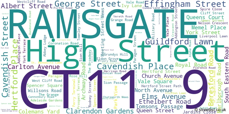 A word cloud for the CT11 9 postcode